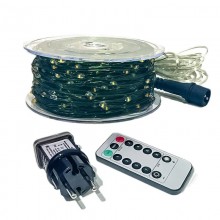 Đèn dây LED hạt gạo trang trí 100m 8 chế độ IP67